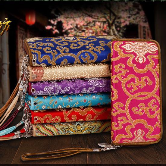Chinese Characteristic Gift: Yunjin Wallet, Ethnic Embroidery Handicraft, Birthday Gift for Mother, Holiday Gift ,Women's Wallet