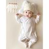 Korean Uamtor Spring Baby Cross-Front Tie Belly-Protecting Butterfly Romper Baby Jumpsuit All-Season Romper