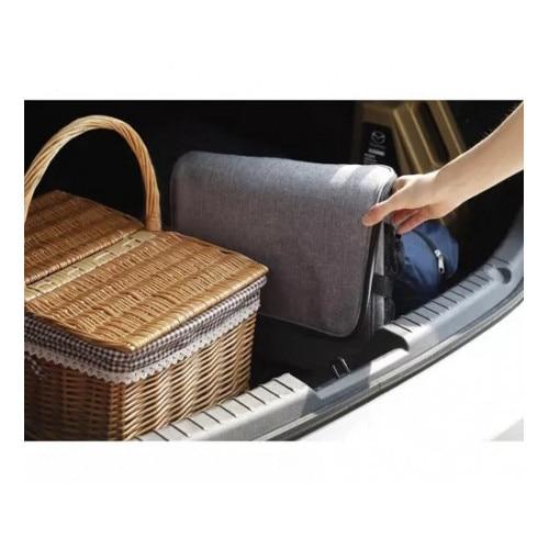 40L Picnic Cooler Bag with Zipper Closure, OXFORD Waterproof, EVA Foam Insulated, 2 Ice Packs, 47x28.5x30 Cm, Gray Black less