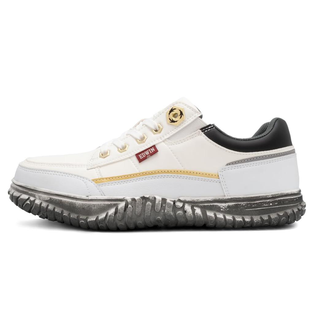 Edwin Lightweight Safety Shoes with Special Wide Rubber Stylish Work Size Men's Sole, Low-Cut Sneakers, Shock-Absorbing Sole, Resin, Non-Slip Bottom,