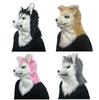 Renk Cadılar Bayramı Köpek Kafası Lateks Maske Hayvan Cosplay Fantezi Elbise Maskeleri Cadılar Bayramı Partisi Maskeleri Için