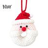 Christmas Tree Pendant Crochet Doughnut Keychain, Handmade Santa Claus/Reindeer/Penguin/Bear/Flower Wreath for Hand Knitted Keychain Bag Keys,