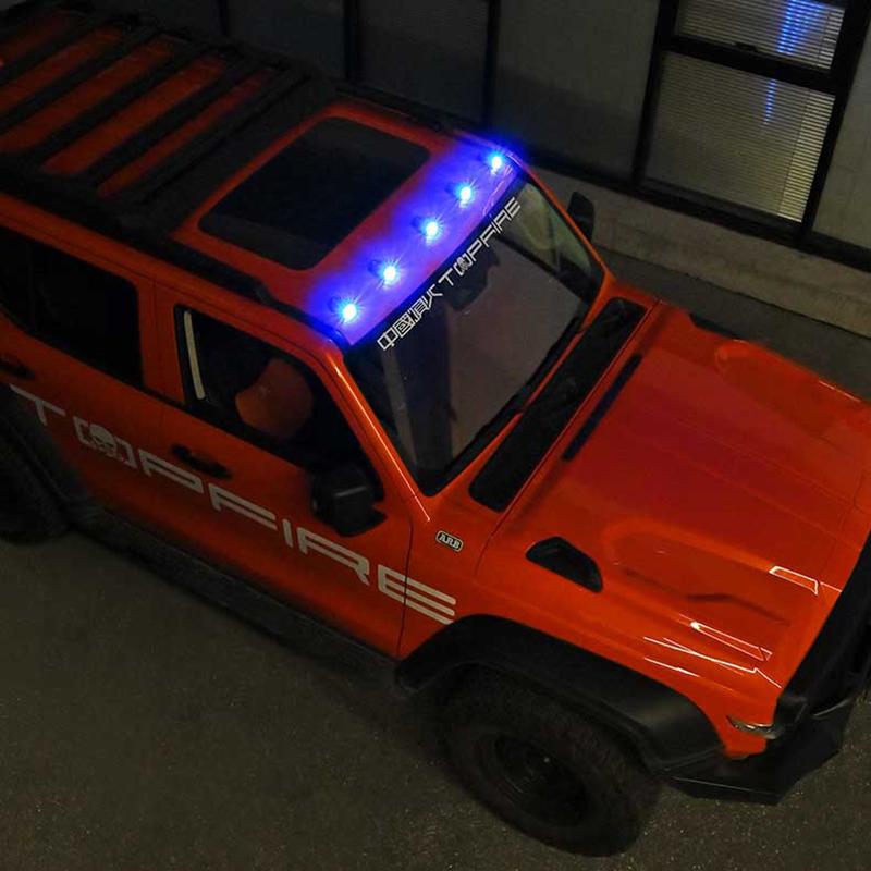 Luce Stroboscopica RGB per Tetto Auto Solare, Luci Solari per Cabina per Camion, Luci Segnalazione LED per Tetto Senza Fili Senza Foratura