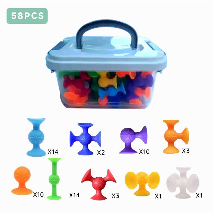 TPR Soft Suction Cup Building Blocks - Fun Educational DIY Toy for Kids