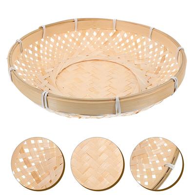 Bamboo Basket Woven Large Capacity Fruit Storage Kitchen Home Decor Serving Container Handmade Food Holder