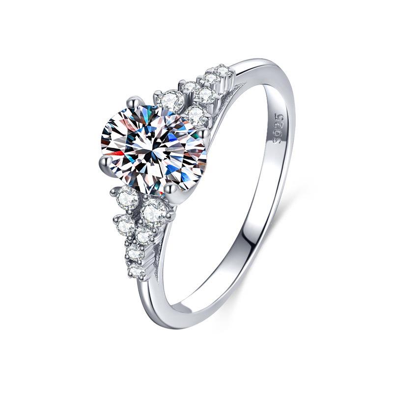 S925 Sterling Silver Moissanite Pear Shape D Color 1.5 Carat Women's Engagement Ring