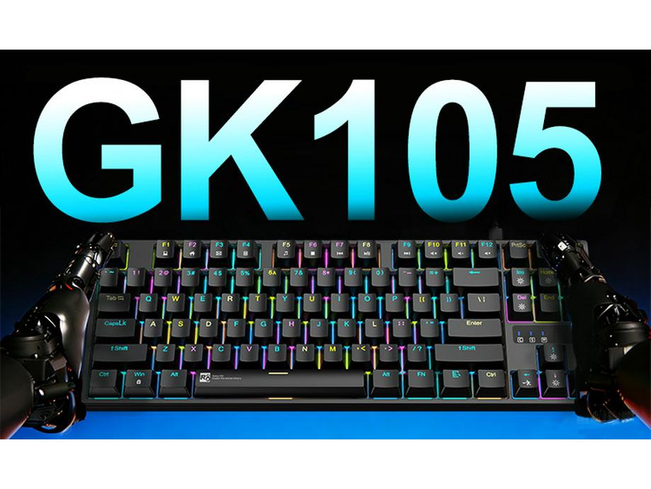 GK105 87-Key Wired Mechanical Keyboard, ARGB Backlit, Red Switch, Anti-Ghosting, Universal for Gamers and Laptops.