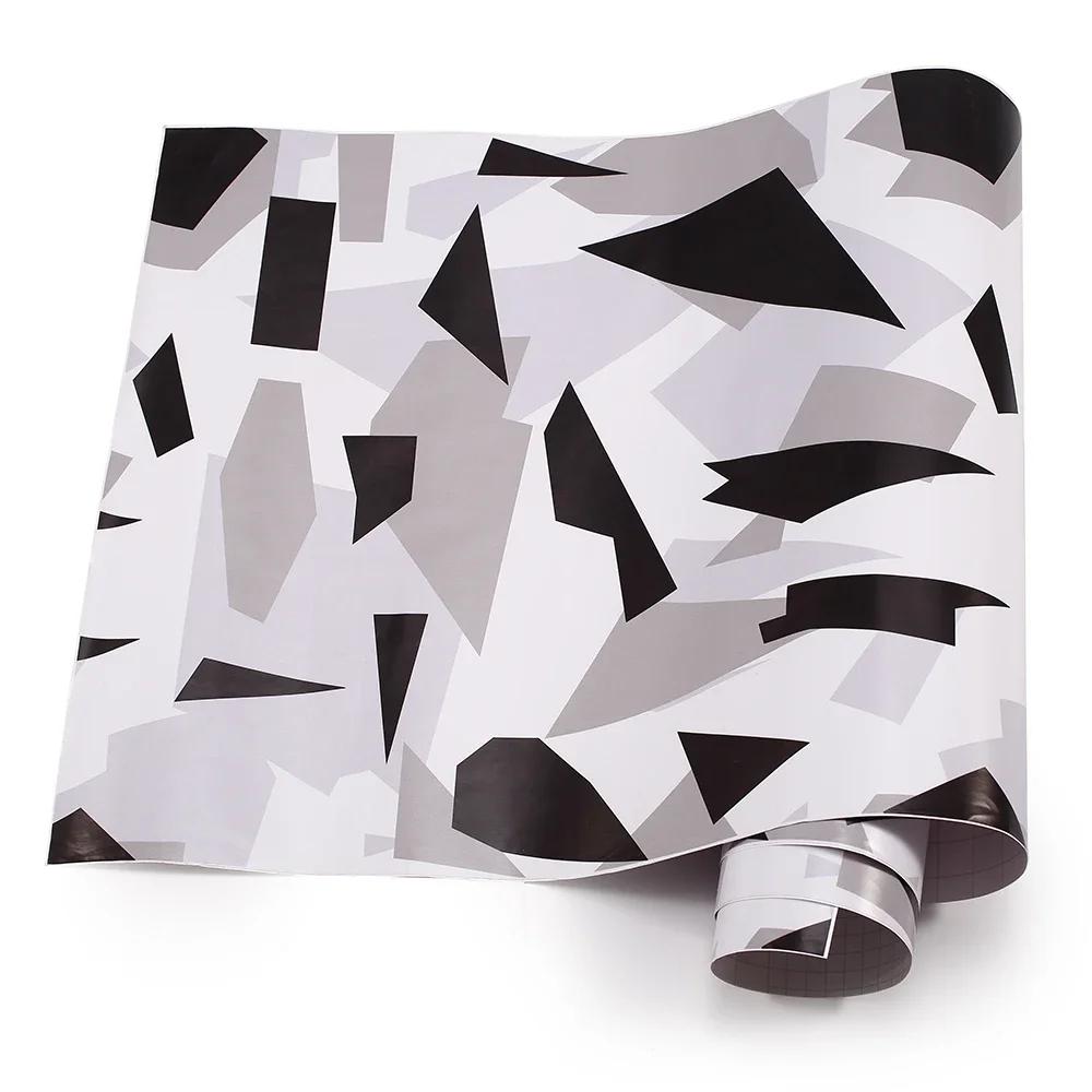 Car Black White Series Camouflage Sticker Self Adhesive Waterproof  Camo Film Autobody Color Change Computer Motorcycle Sticker
