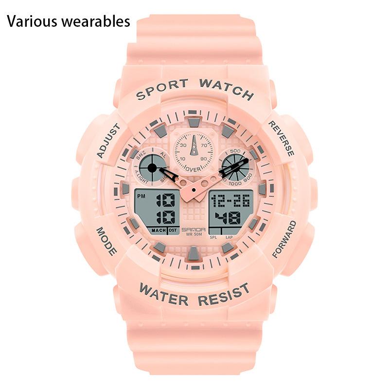 Pánské stylové Harajuku trendy digitální sportovní voděodolné pro muže a ženy, korejská verze Jednoduché elektronické hodinky