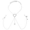 Unique Body Chain Necklace Nipple Chain Chest Chain Jewelry Alloy Texture Suitable for Parties and Fashion Event Wear Silver