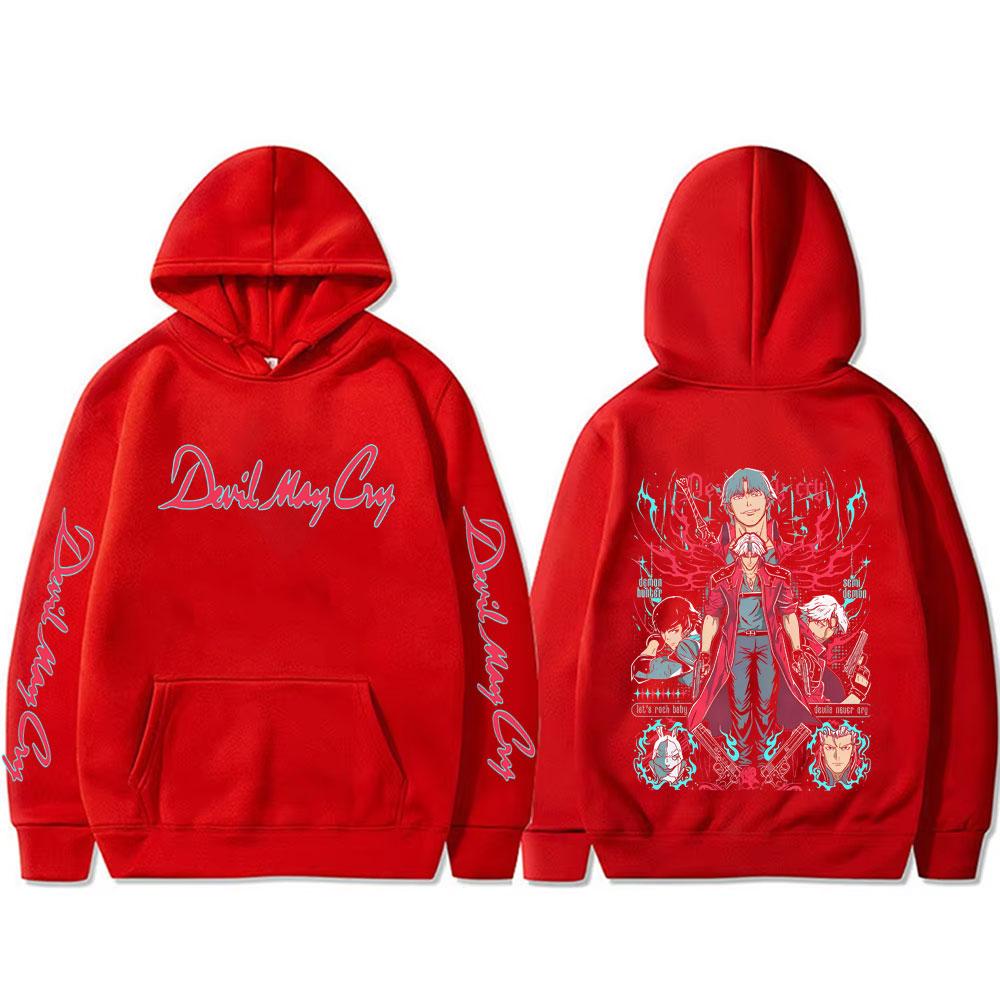 

Аніме Devil May Cry Син Спарди Данте Графічне худі Чоловіче Жіноче Повсякденне Вінтажне Оверсайз Толстовка Чоловічі Мультяшні Манга Худі M червоний