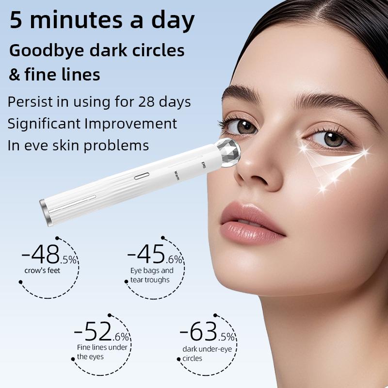 Electric Eye Beauty Instrument Facial Massage Roller EMS Microcurrent Hot Conpress Skin Lifting Eye Dark Circles Wrinkles Reduce