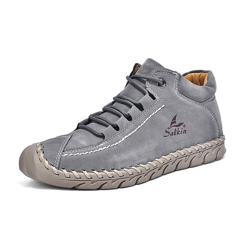 Large Size Hand-stitching Ankle Boots For Women Casual Shoes Split Leather Shoes Women Loafers Moccasins Women Flats Shoes