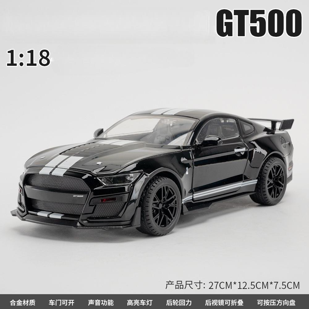 LLI6 Large 1:18 Ford Mustang GT500 Miniatures Alloy Diecast Metal Vehicle Model Desk Desktop Collection Decorative Hobby Ornaments