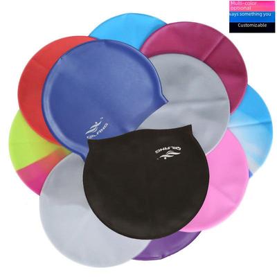 Solid Color Waterproof Silicone Swimming Cap - Comfortable for Students, Adults, and Children