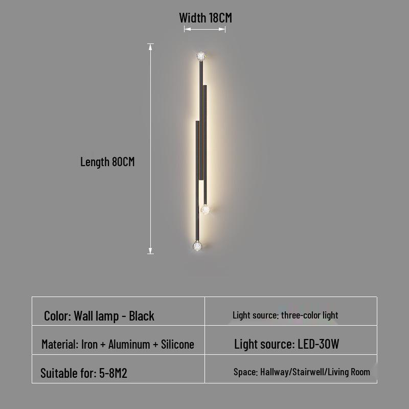 Nordic LED Wall Lamp for Study, Bedside, Luxury Hallway, Living Room, or TV Background.