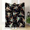 Bohemian Cow Skull Feather Blanket Bedroom Blanket for Livingroom Couch Lunch Break Soft Throw for Friend's Festival Gift