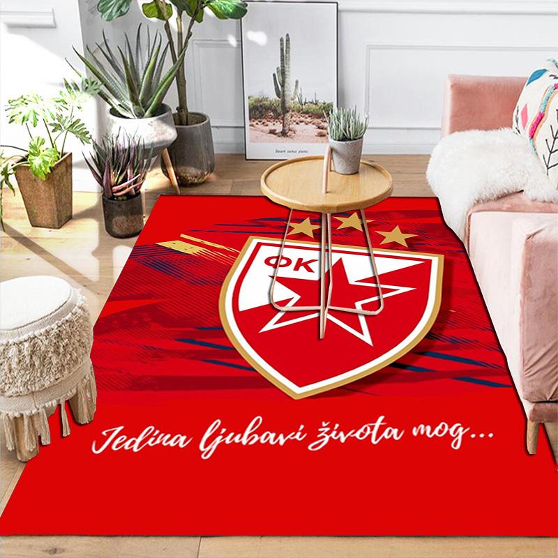 Red Star Belgrade Basketball Club Rug Floor Mat for Living Room or Bedroom Soft and Comfortable Carpet a Gift for Birthday and Holiday.NFF0928212