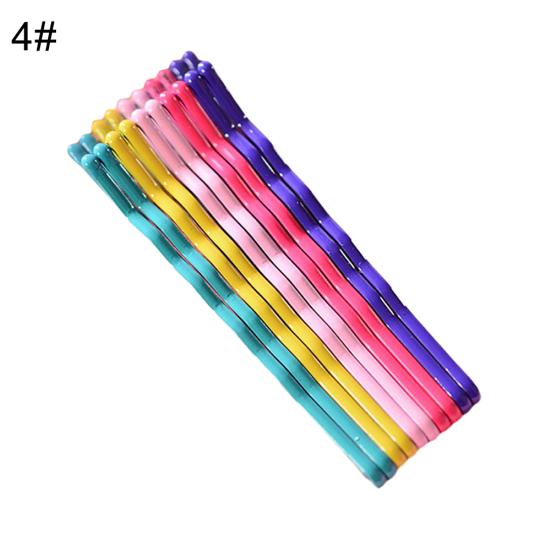 10Pcs Girl Rainbow Magnoloran Wavy Bobby Pins Hair Clip Hairpin Hairdressing