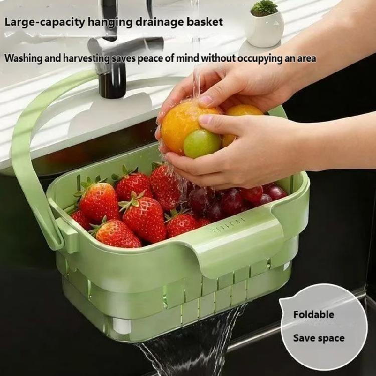 Foldable Sink Drainer Basket Hanging Strainer Colander For Efficient Drying Of Vegetables Fruits And Kitchenwares