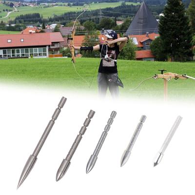 Set of 10 Durable Insert Arrow Points Stainless Steel Arrowhead Inserts Great For Precisions Shooting And Bow Hunting