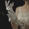 Bridal Gloves White Wedding Gloves White Bow Satin Satin Gloves Wedding Dress Thin