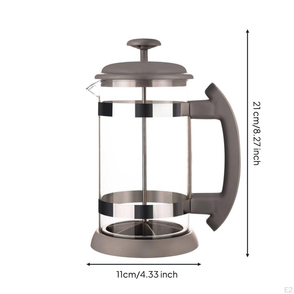 Plunger Pot Coffee Maker Stainless Steel Strainer Glass MultiFunction Tea Press