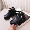 Winter Children's Boots for Girls Warm Plush Princess Cotton Boots Side Bowknot Versatile Kids Fashion Ankle Boots Sweet Chic
