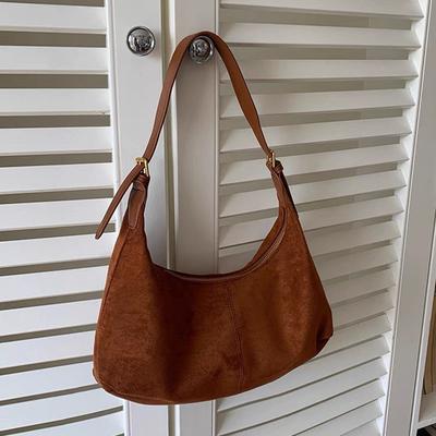 Autumn Winter Suede Square Bag Women's Simple Solid Color Versatile One Shoulder Bags  New Retro Commuting Ladies Handbags