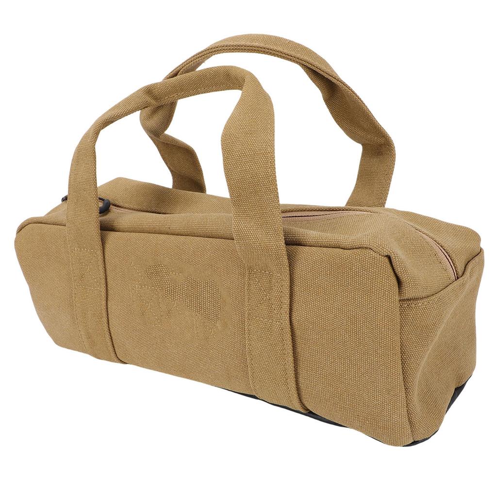 Tent Stake Storage Bag Canvas Portable Handheld Large Capacity Peg Nail Utility Bag for Camping Hiking