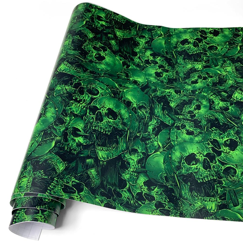 Vinyl Wrap Car Supplies Car Tint Skull Camouflage Vinyl Wrap Film Auto Outdoor Accessories Vehicle Decoration Wrapping Tools 10cmx150cm зелёный