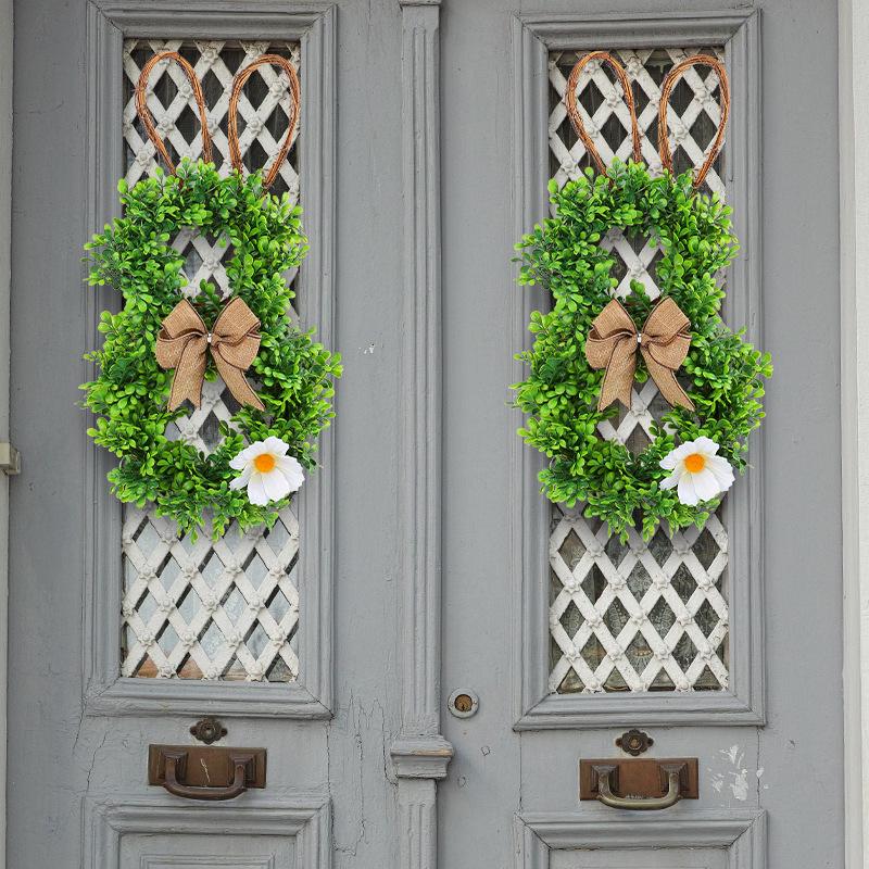 2026 Easter Wreath: Simulated Greenery, Dry Branches & Rabbit Decor for Wall Hanging