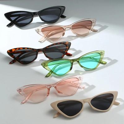 Ultra lehké unisex brýle, osobnostní bonbónové barvy, trojúhelníkové sluneční brýle s kočičím okem, trendy retro, s malým rámem, sluneční ochranné brýle