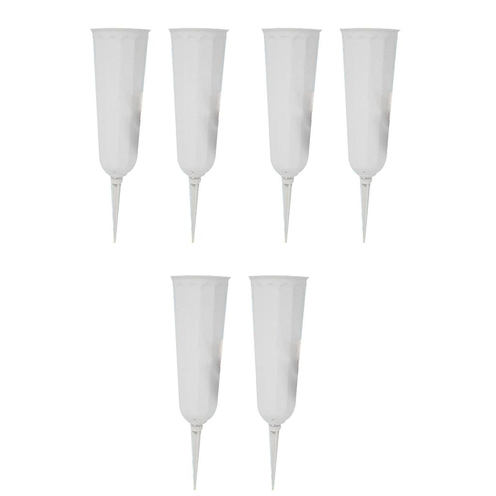 6Pcs Plastic Grave Vases with Spikes and Foam Inserts for Cemetery Decoration Flower Holder for Memorial and Funeral Use