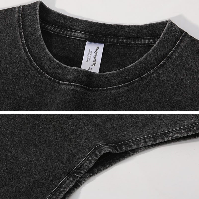 Men Washed Solid Color Round Neck Loose Sleeveless Tank Top