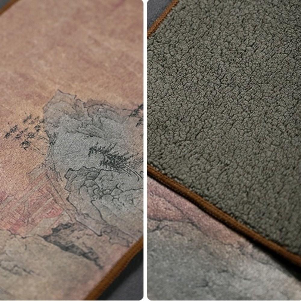 High-end Chinese Painted Suede Thick Tea Towel Hand Towels Super Absorbent Table Mat Coaster Absorbent Towel Placemats Use