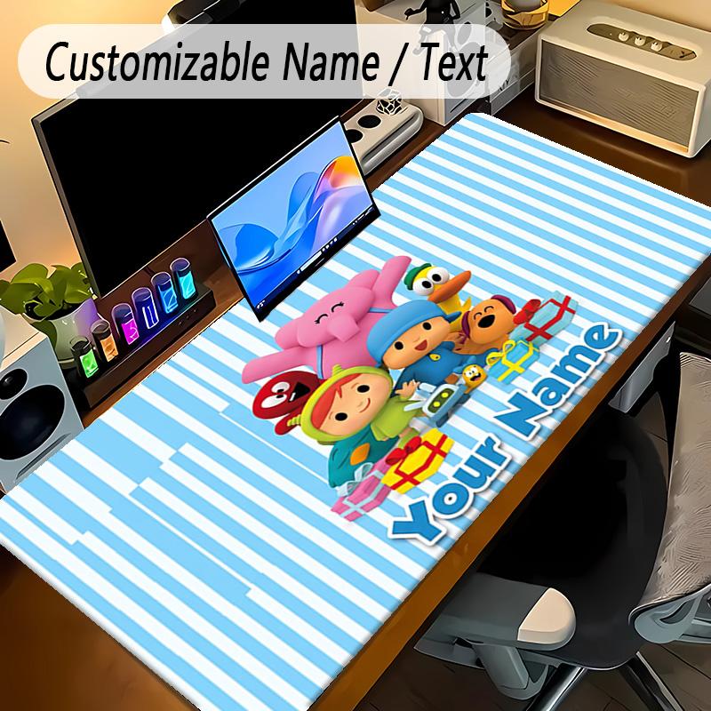 Large Mouse PadPocoyó Custom Name Text Personalized Desk Mat Non Slip Gaming Pad