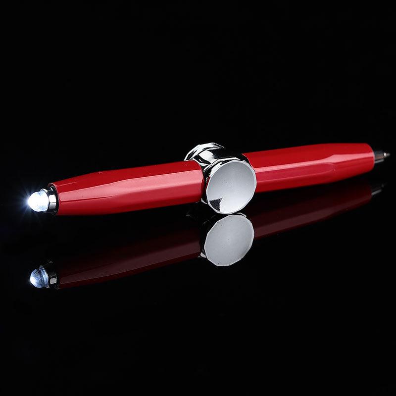 Creative Luminous Multifunction Spinner Pen with LED Light – Writable Decompression Ballpoint.