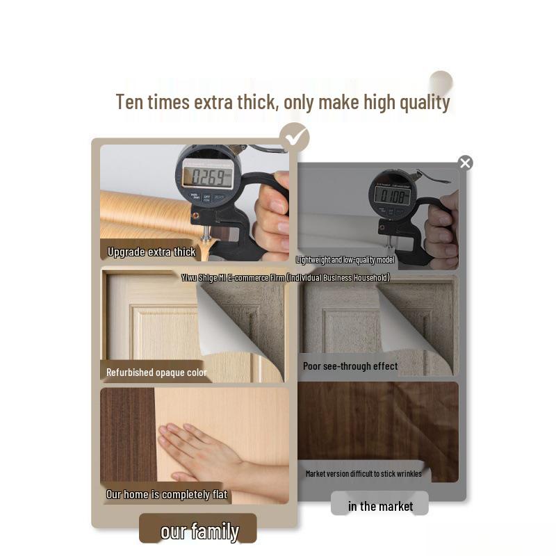 Self-Adhesive Wood Grain Door Renovation Sticker - Waterproof Decorative Cover-Up for Old Doors