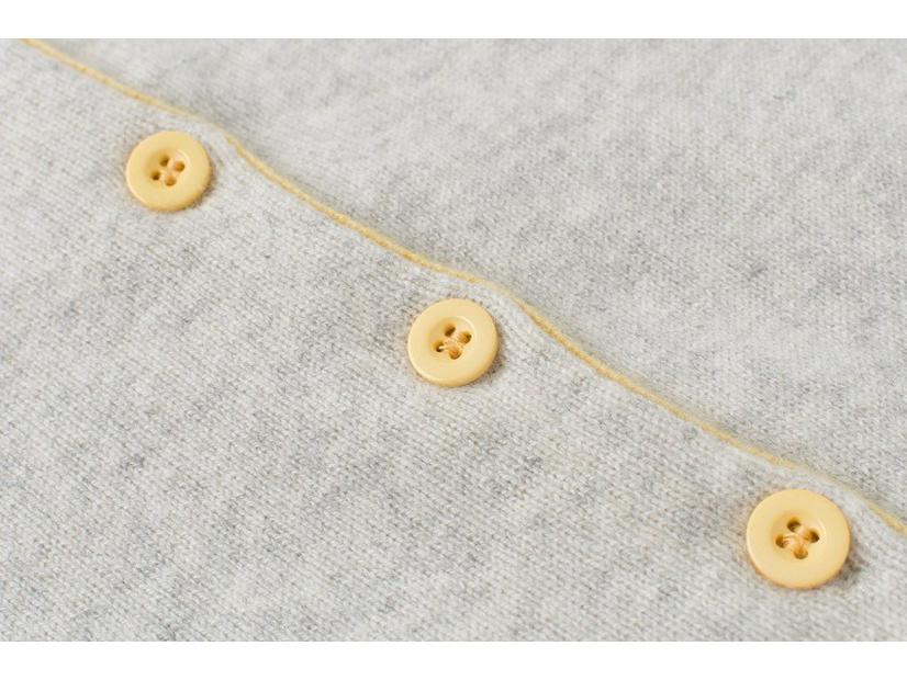 Early Autumn Women's Color Block Cashmere Cardigan - Round Neck, 9 Resin Buttons Sweater Coat