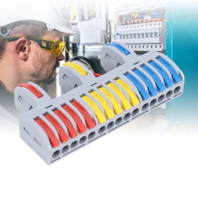 6Pcs Lever Wire Connector PA66 Casing Compact Plug In Terminal Quick Wiring Cable Connector 3 In 15 Out 250V 600V 32A