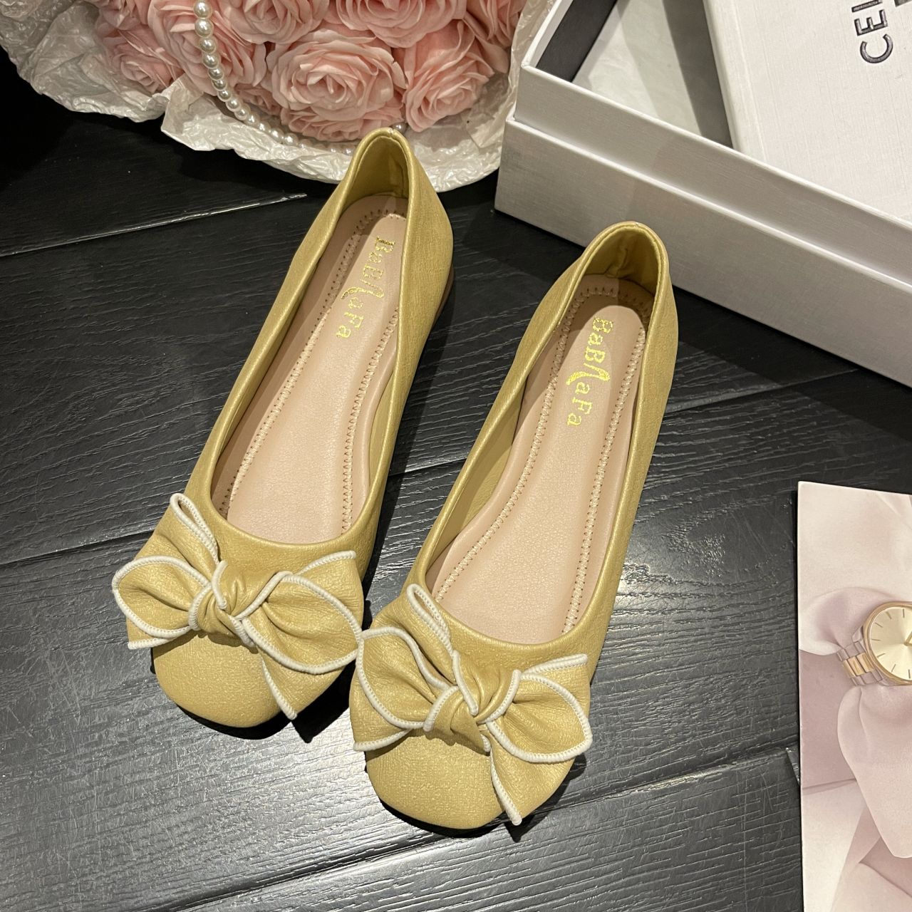 Женская обувь Зеленые женские туфли Slip On с бантом Роскошная обувь Осень 2024 Новое — фото 8