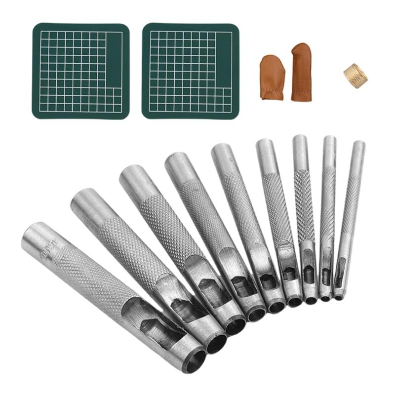 

Round Hollow Punch Set Practical Leather Hole Punch Leather Craft Working Tool for Watch Bands Belts Canvas Paper 1
