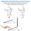 Aluminum Portable Foldable Laptop Stand Support for up to 15”, Lightweight Ventilated Holder with Anti-Slip Design, Adjustable Ergonomics Compatible