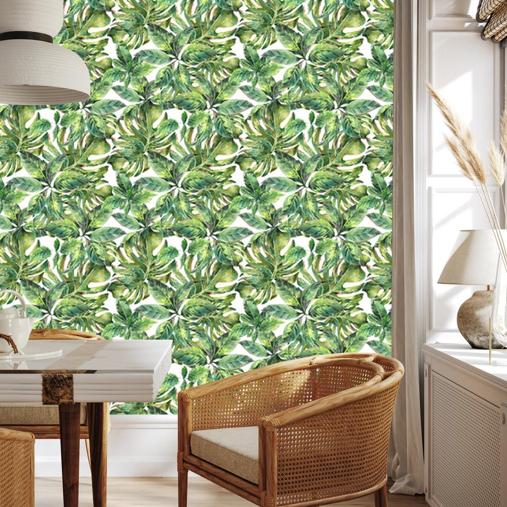 Beautiful Watercolor Leaves Wallpaper for Living Room and Bedroom 50x1000