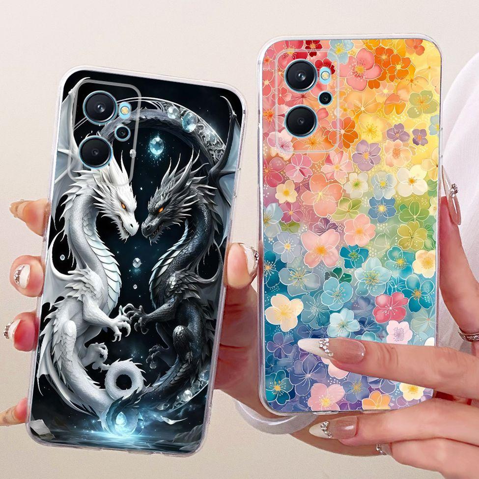 For Realme 9i 4G Case RMX3491 Transparent Cute Cat Fashion Butterfly Funny Painted Casing For Real me 9i 4G Cover