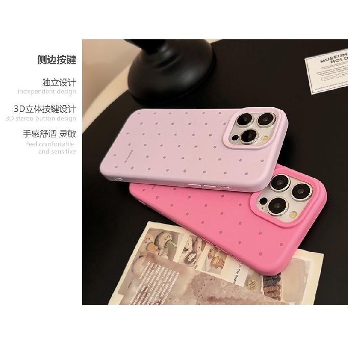 Korean-style Minimalist Polka Dot iPhone 16 Apple 17 Phone Case 15 Pro Max Silicone 13 14 Premium 12 Soft