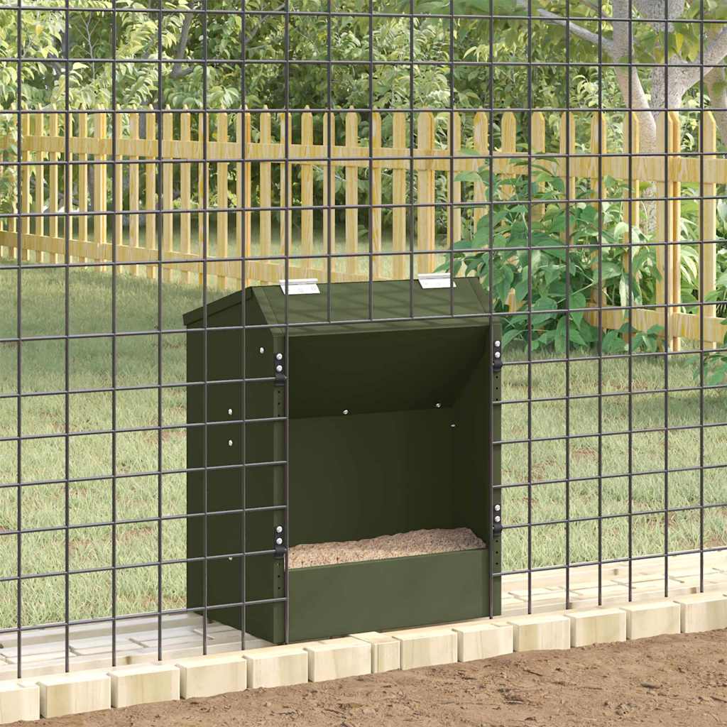 Rabbit Feeder Olive Green 33.5 X 25.5 X 45.5 Cm
