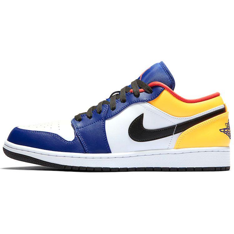 

Мужские кроссовки Air Jordan 1 Low White Deep Royal Blue Laser-Orange Track-Red 553558-123
