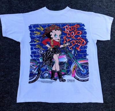 Vintage 90. léta Betty Boop Motorkářka Bettyiny Andělé Tričko Freeze NY 1994 S5XL Unisex Tričko